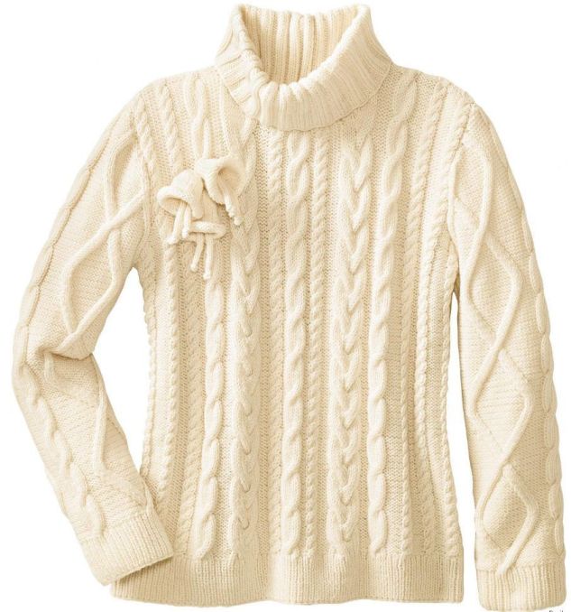 белый, цвета слоновой кости) свитер