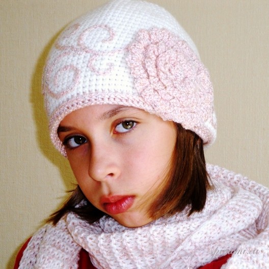 вязание зимняя шапочка для девочки