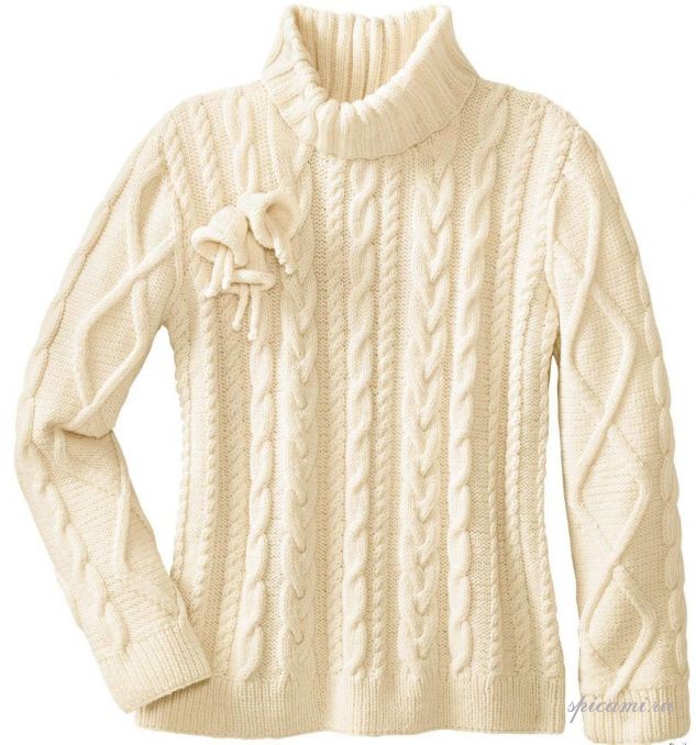 Вязаный свитер. вязание спицами. Уровень сложности - для