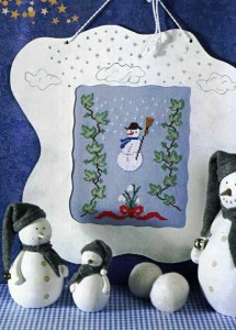 вышивка снеговик