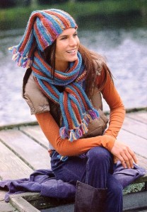 вязание шапка и шарф