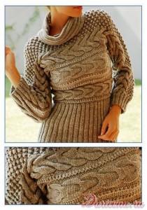 вязаный свитер с косами