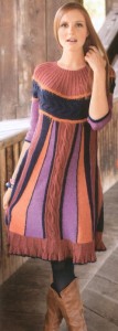 вязаное платье с кокеткой