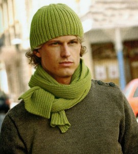 вязание для мужчин шапка и шарф