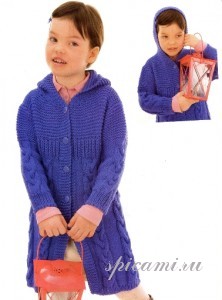 вязаное пальто для девочки