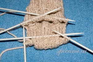 вязание пятки  носка