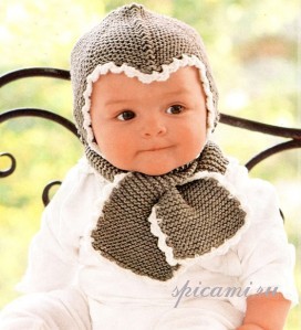 шапочка и шарф для малыша