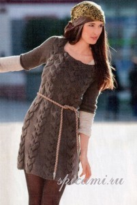 вязаное мини-платье