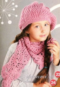 шапочка и шарф для девочки