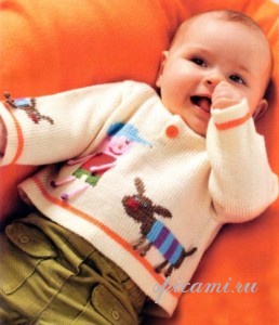 вязаный пуловер для малыша