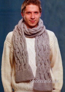 вязаный шарф и свитер для мужчины