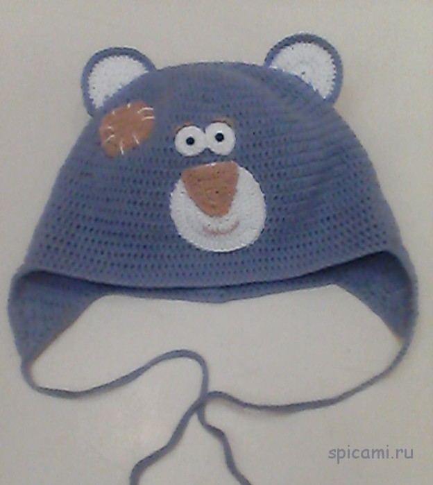 Вязаная шапочка Мишутка