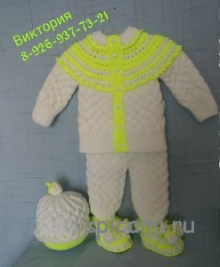 костюм для новорожденного спицами