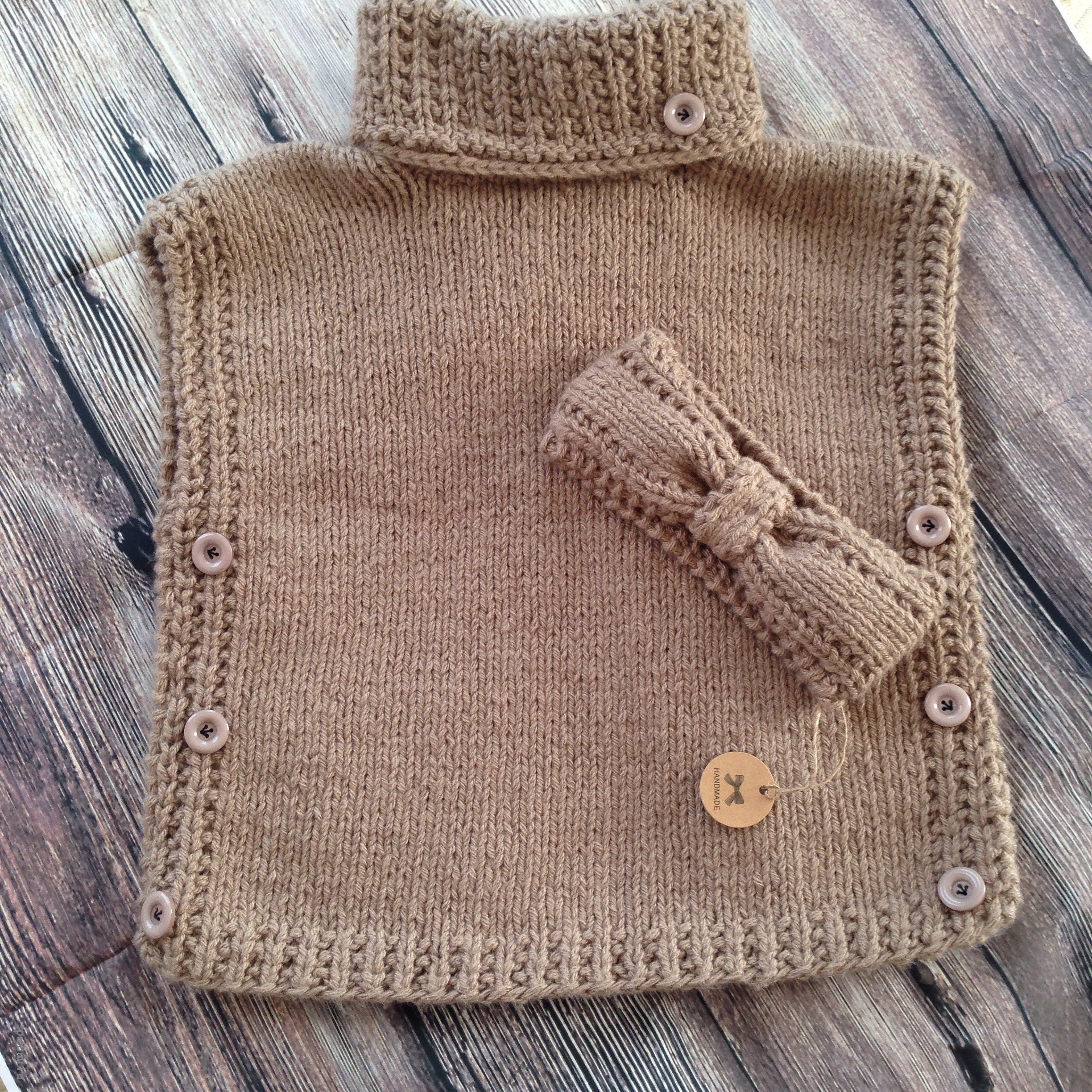 Вязанное пончо на девочку