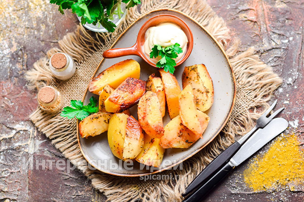 Картошка с хрустящей корочкой в духовке картофель в духовке с хрустящей корочкой