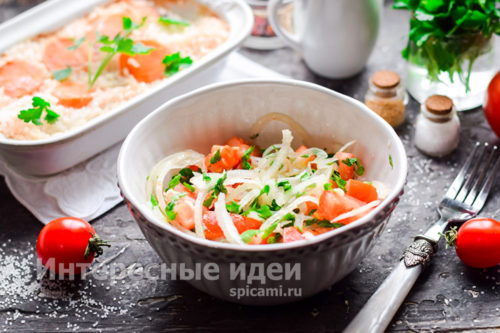 салат "Узбекский" с помидорами и луком