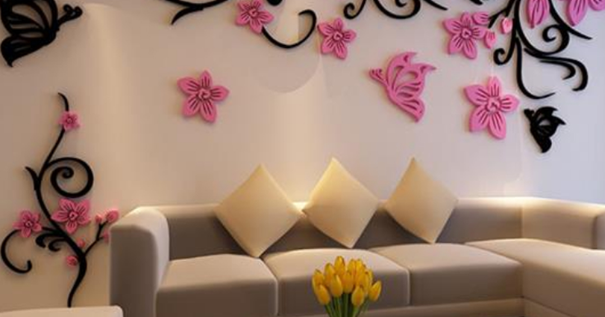 украшение стен розовыми цветами