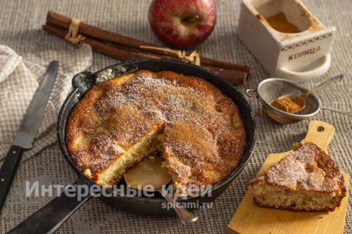 яблочный пирог на кефире вкуснее шарлотки