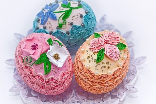 Декор яйца в технике квиллинг jajca kvilling