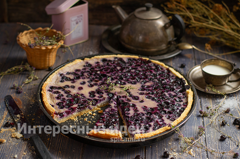 Пирог с замороженной черникой из песочного теста пирог с черникой замороженной