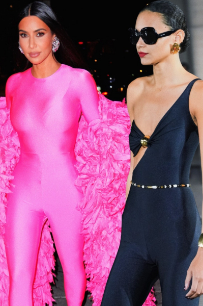 Кэтсьют на Ким Кардашьян в эфире SNL: где купить облегающий комбинезон, самый модный предмет сезона весна-лето 2022