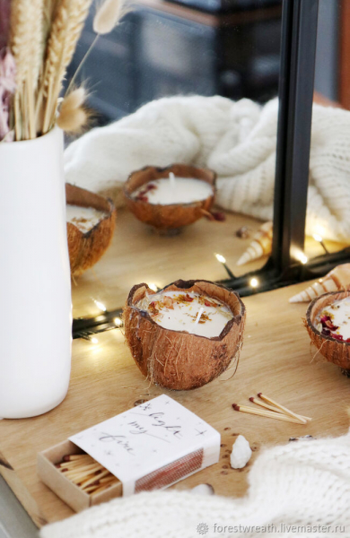 Делаем оригинальные свечи в скорлупе кокоса
