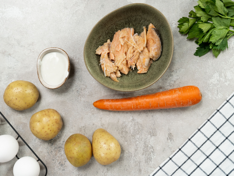 Рецепт салата рыбного с картофелем