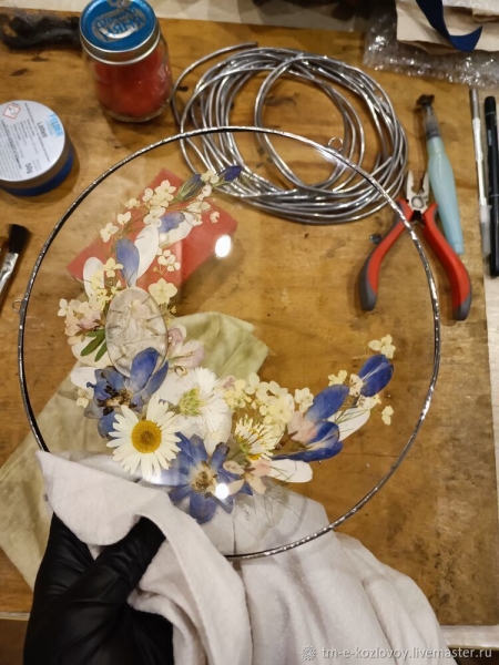 Создаем гербарий под стеклом «Цветочный месяц» в технике Тиффани
