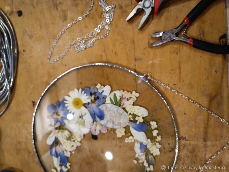 Создаем гербарий под стеклом «Цветочный месяц» в технике Тиффани