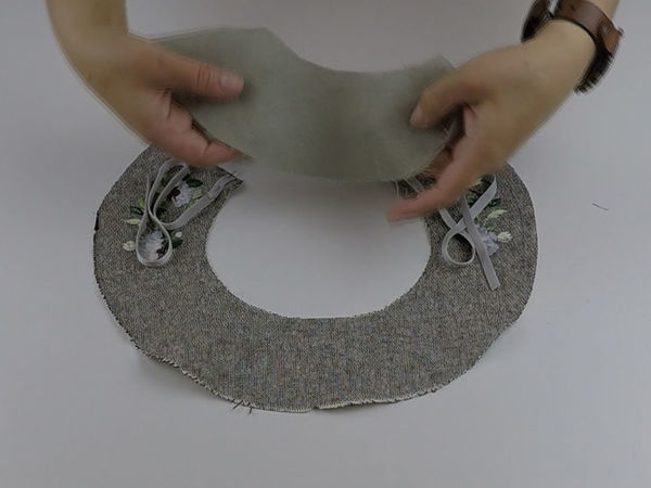 Съемный воротник с нежной вышивкой: шьем трендовый аксессуар из остатков ткани