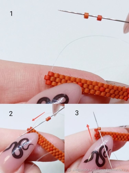 Основы кирпичного плетения бисером на примере брелка с кошечкой