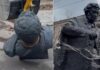 В Кривом Роге снесли памятники Пушкину и Лермонтову