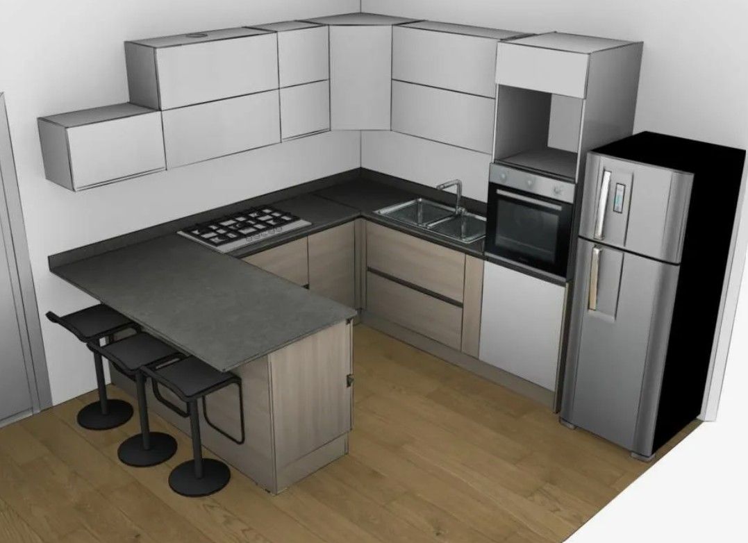 Планировка кухни на заказ - линейная, угловая или П-образная